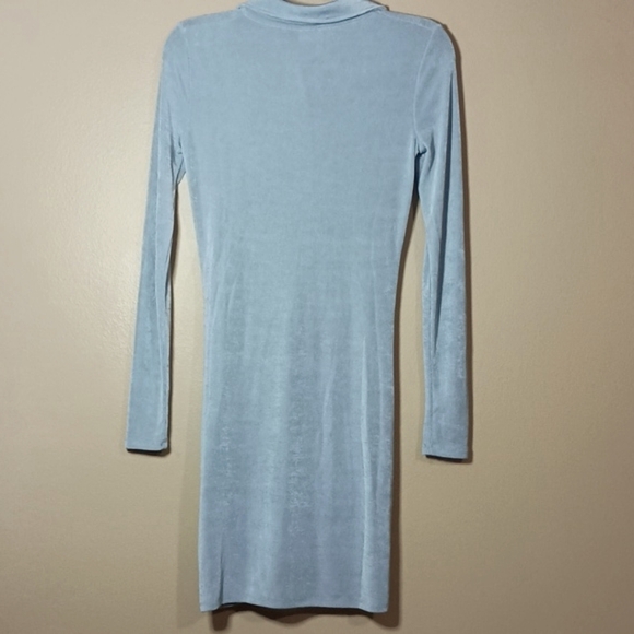 Cotton On Soft Blue Ruched Button-Up Mini Dress - Picture 4 of 6